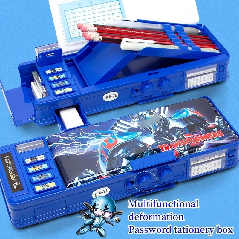 Transformers Stationery Box Multi functional Cute Multi layered Pencil Box Primary Secondary School Students Gift Children's Bag