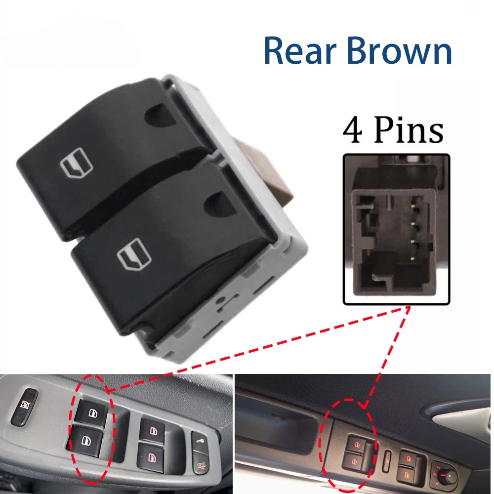 Para VW Gol Saveiro g4 g5 g6 g7 Fox Cross Space Fox consola de ventana eléctrica interruptor botón de cristal LHD 6Q0959858