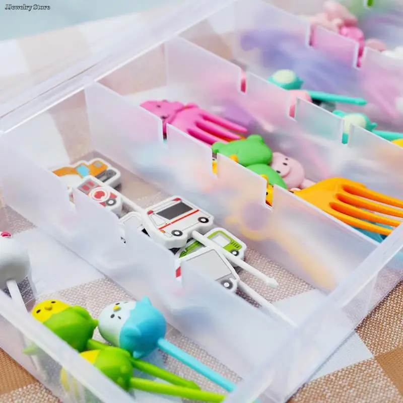 Transparent Fruit Fork Storage Box Organizer