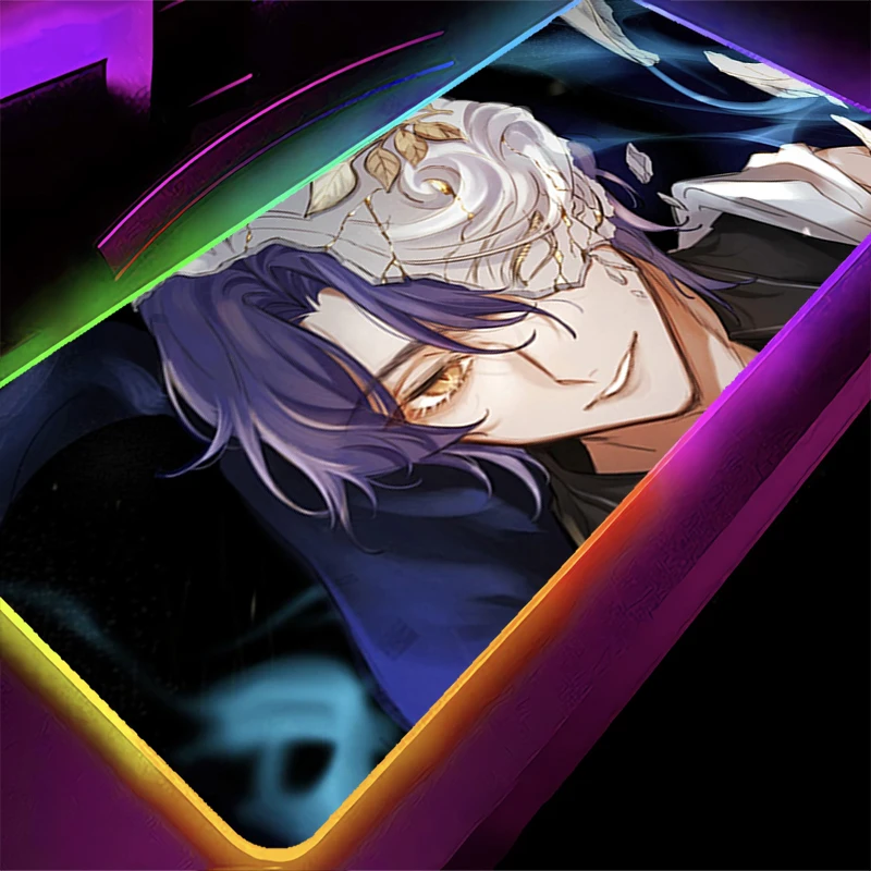 

RGB светодиодный коврик для мыши, коврик для клавиатуры ноутбука, нескользящий игровой коврик, аксессуары для ПК, коврик для мыши, резиновый H-honkai Star Rail Dr. Настольный коврик соотношения