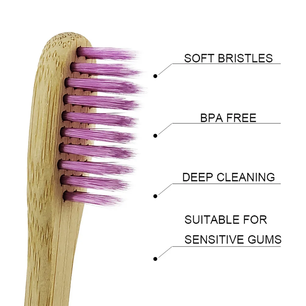 

10 Pcs Bamboo Toothbrush Set Portable Hotel Disposable Brushes Soft Travel