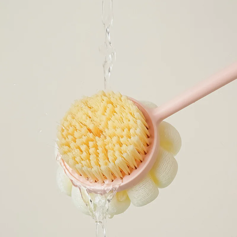 1pc Double-sided Long Handle Shower Brush Rub Back Brush Soft Bristle Shower Brush Rub Mud To Remove Dust Scrub Brush Tool