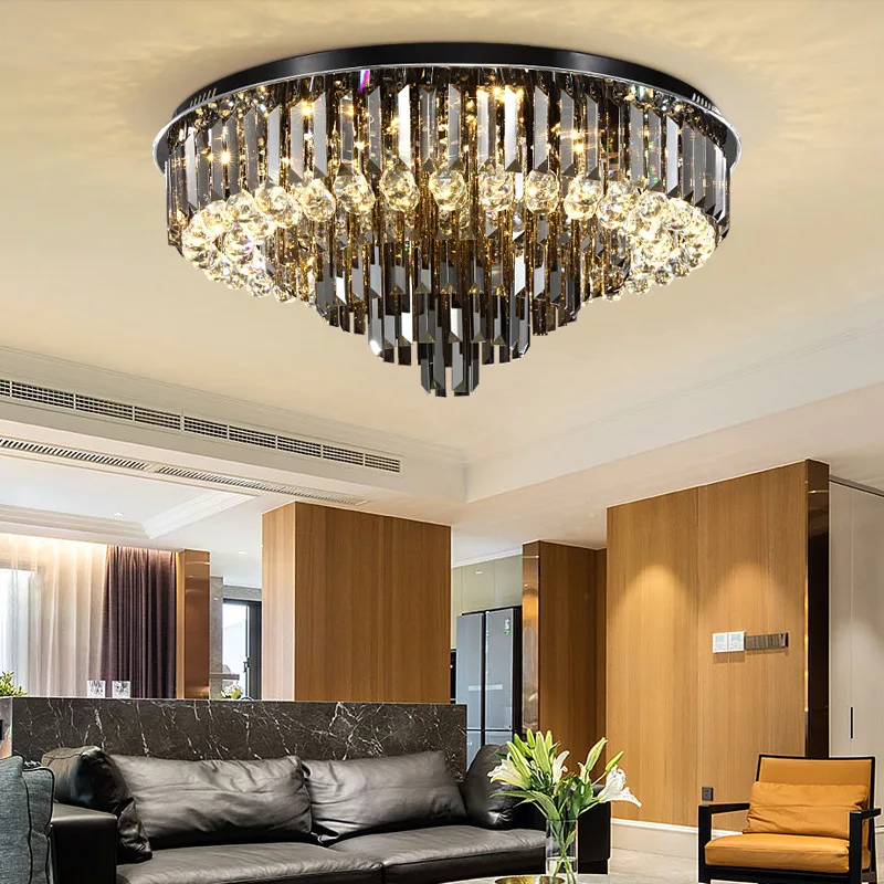 Luxury Round Crystal Chandelier Chandelier Ceiling Lamp, Suitable for Residential and Hotel Project Decoration