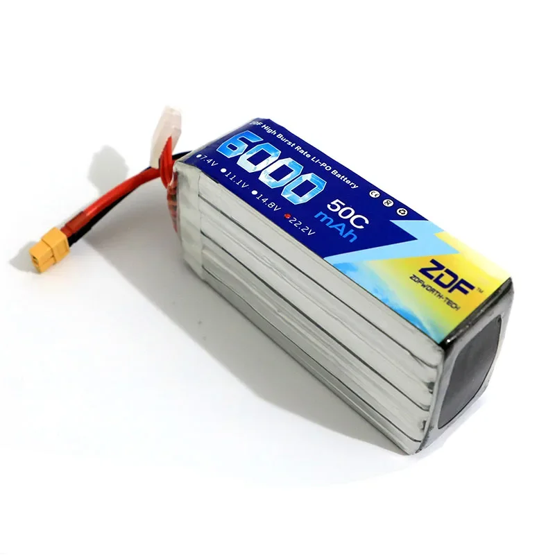 ZDF 22.2v 6S6000mah 50C 6S 22.2v max 100C Lipo Battery for Trex-450 Fixed-wing Helicopter Quadcopter