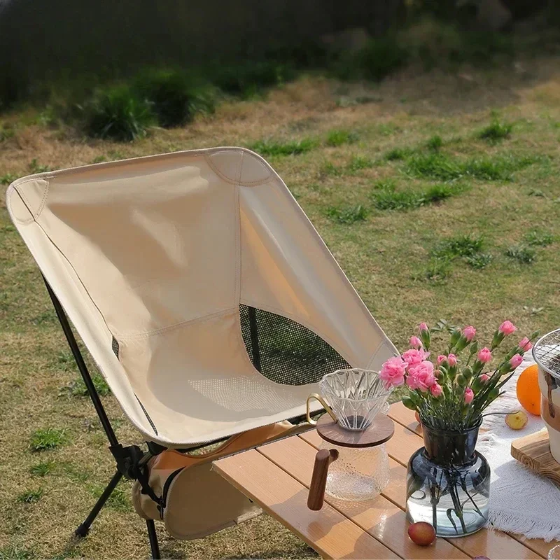 Foldable Camping Chairs Set Lightweight folding Chair Ultralight Backpacking Moon Chairs for Garden Picnic Beach Fishing