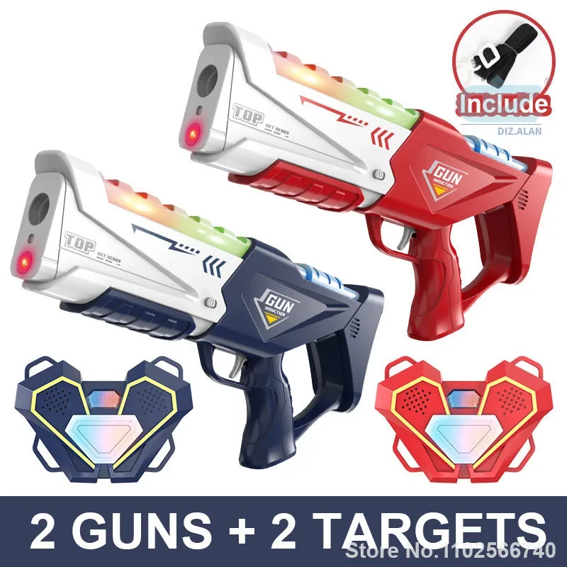 Conjunto de jogo de arma de brinquedo com etiqueta infravermelha infantil de 35cm com colete brinquedos elétricos para crianças esportes ao ar livre