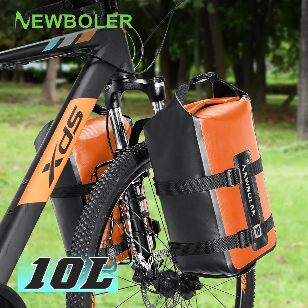 

NEWBOLER Portable PVC Waterproof Bicycle Fork Bag 10L Portable Bike Bag Electric Scooter Bag Bicycle Front Bag Bike Fork Bag