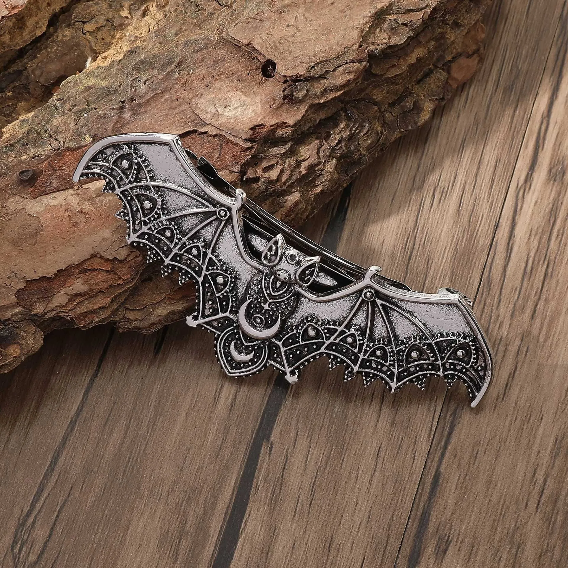 1 قطعة هالوين القوطية نمط الخفافيش شخصية ميزة المرأة سبيكة مشبك شعر مرعب كول عطلة حفلة لعب الأدوار أغطية الرأس #4