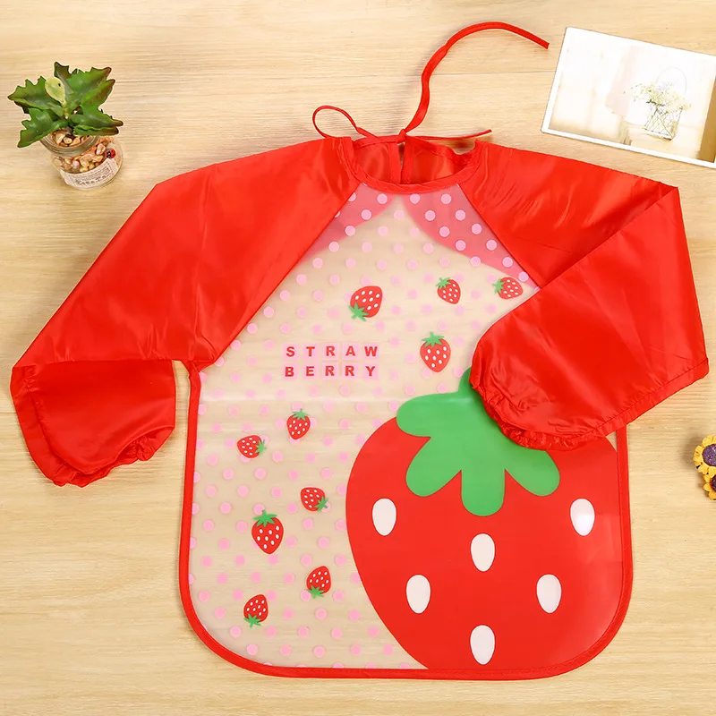 Kids Eating Breastplate Kid Baby Bavoir Clothing Waterproof EVA Full Sleeve Bibs Children Apron Long Sleeve Feeding Smock Bibs