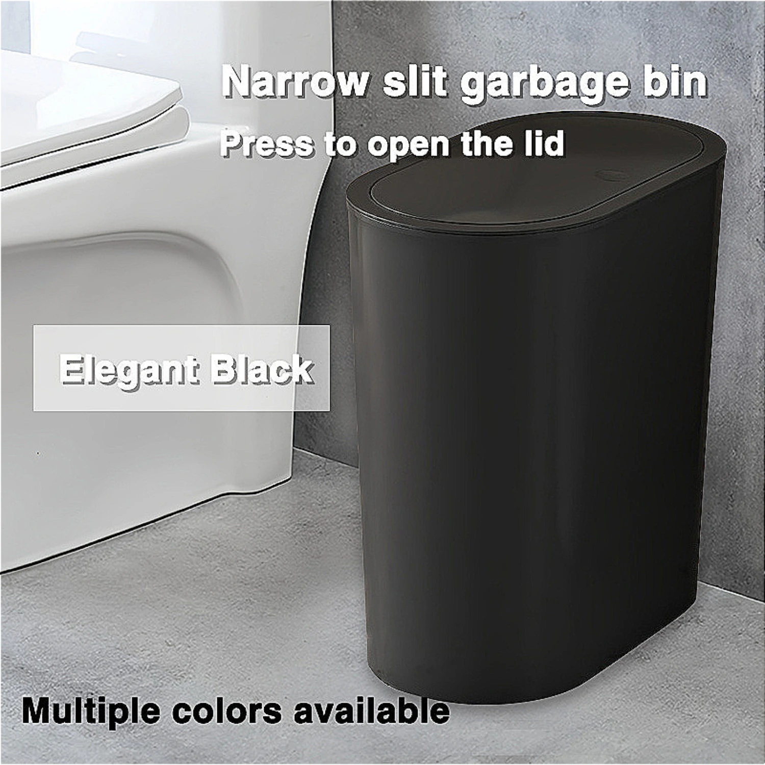 Gallon Press-To-Open Plastic Trash Can - Perfect For Office, Living Room, Bathroom & Kitchen