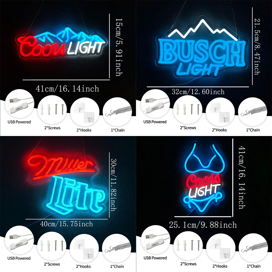 Crs Light Neon Sign, Beer Bar Business Sign Wall Lamp, Usb Powered, Used For Clubs, Bars, Restaurants, Parties, Man Caves Decor.
