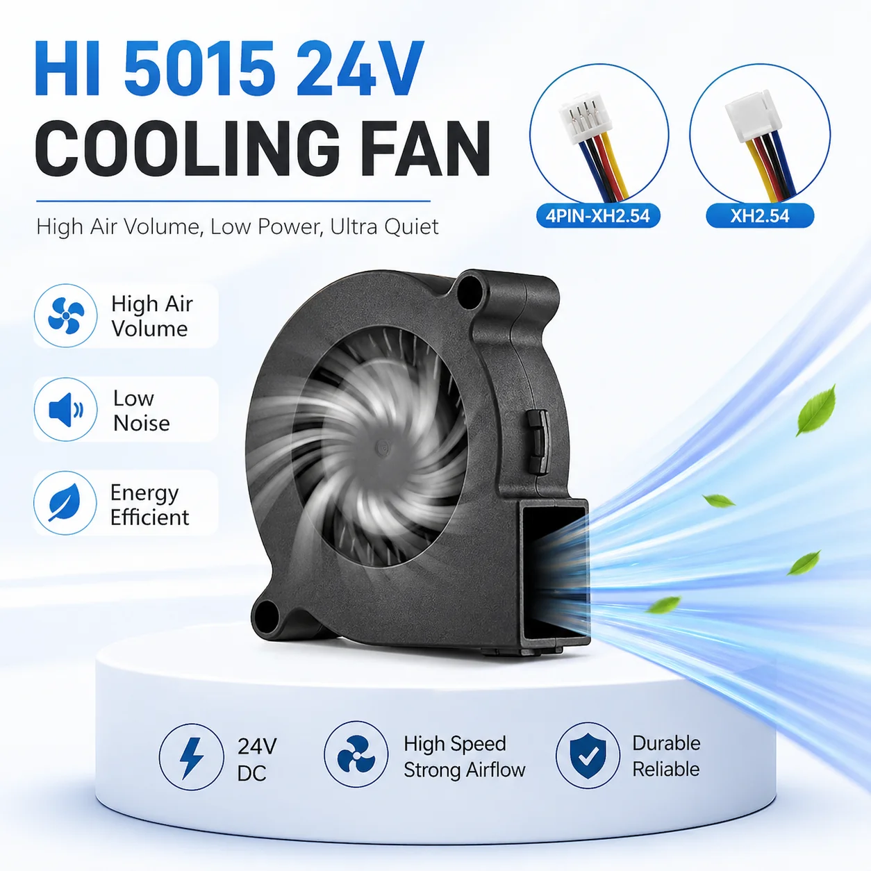 

Creativity Hi Heat Break Blower Fan 3d Printer Parts for Hi Original Axial Fan 5015 DC24V 10000prm L80 3d Printer Accesoires