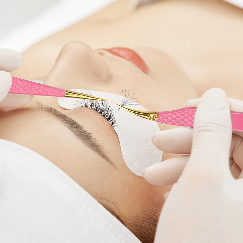 1 قطعة ملاقط رمش الفولاذ المقاوم للصدأ مكافحة ساكنة غير المغناطيسي المهنية Pincet ثلاثية الأبعاد جلدة تمديد الملقط أدوات ماكياج 2027 #6