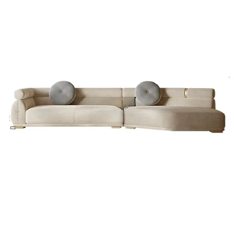

Special-Shaped Sofa Fabric Living Room Modern Light Luxury Italian High-End Designer Flannel Tofu Block Corner Combination