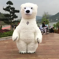 10ft Giant Inflatable Polar Bear Costume Adult Blow Up Fur Plush Mascot Suit Animal Character Inflated Garment for Events Party