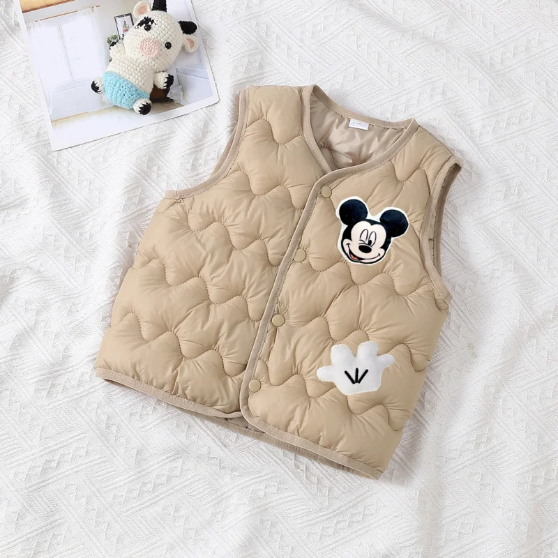 

Disney Mickey Mouse Minnie AutumnWinter New Children Vest coat boy girl Fashion Baby Cotton Jacket Jacket Thin Jacket Vest