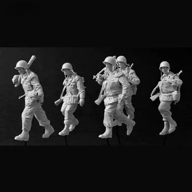 1/35 Korea War US Mortar Team 1950 (5 Figures) Resin Model Soldier Figure Kit Unassembled and Unpainted Free Shipping