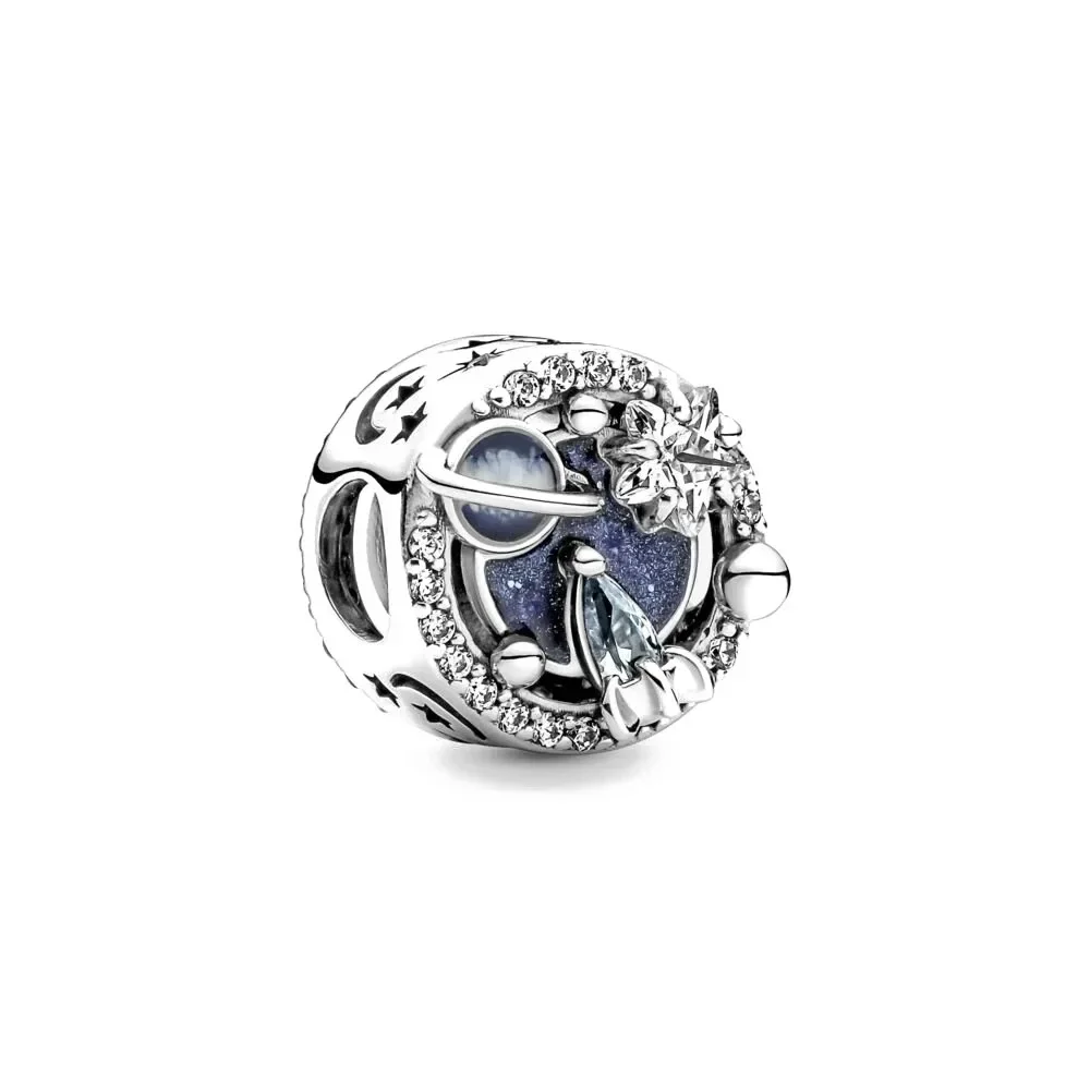 Breloques originales en argent regardé 925 pour femme, lune, étoile, Sweet Home, famille, fille, garçon, perles pour Pandora, bracelet à bricoler soi-même, cadeau de bijoux