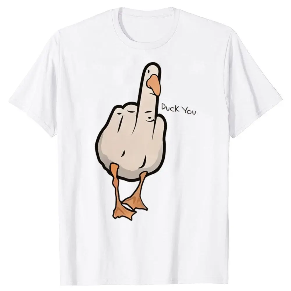 Funny Cartoon Goose Meme Print Unisex Short Sleeve T-Shirt, Humorous Graphic Casual Top for Men and Women