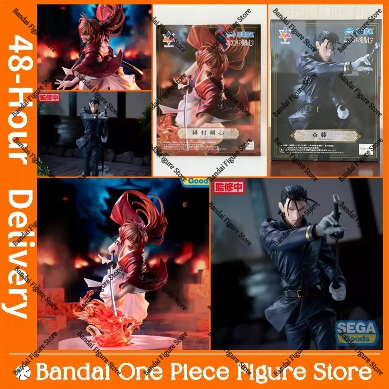 

In Stock SEGA Ruroni Kenshin:Meiji Kenkaku Roman Tan Hajime Saito Kenshin Himura Anime Figure Toys PVC Model Collection Doll