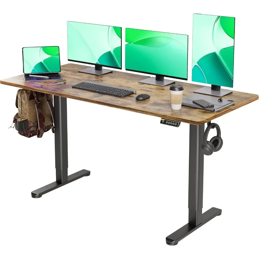 

Electric Standing Desk, Adjustable Height Stand up Desk, 63x24 Inches Sit Stand Home Office Desk with Splice Board