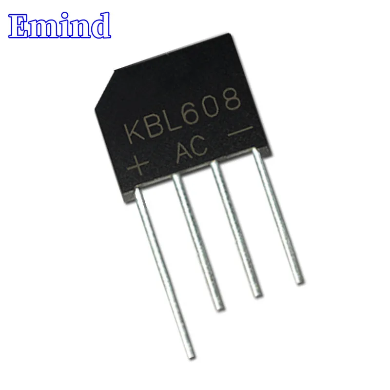 10Pcs KBL608 Bridge Rectifier 6A/800V KBL608G Bridge Stack Cutable Foot KBL Footprint Flat Bridge