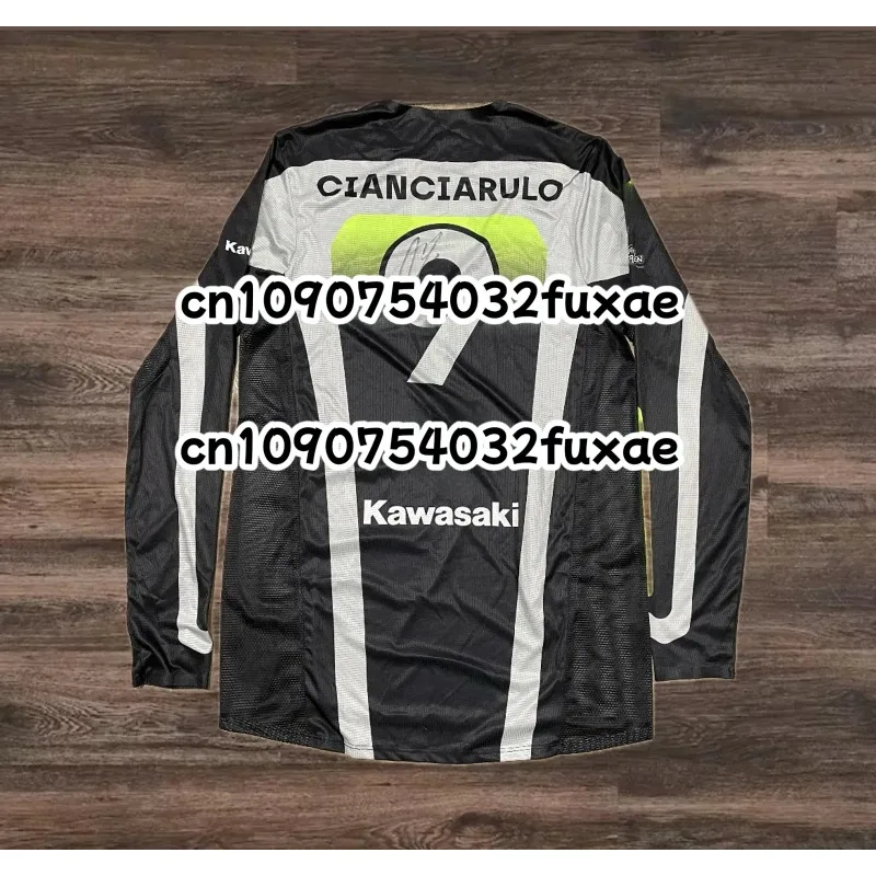 

Summer Men's Round Neck Long Sleeved T-Shirt Kawasaki Motorcycle Print Breathable Quick Drying Sports Comfortable Sports Top