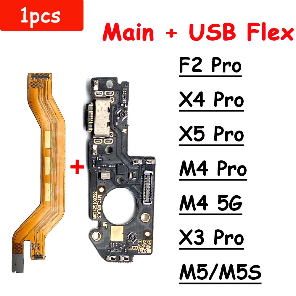 New USB Charging Port Dock Board Connector Main FPC Motherboard Flex Cable For Xiaomi Poco F2 Pro X4 Pro 5G M4 Pro 4G X5 Pro 5G