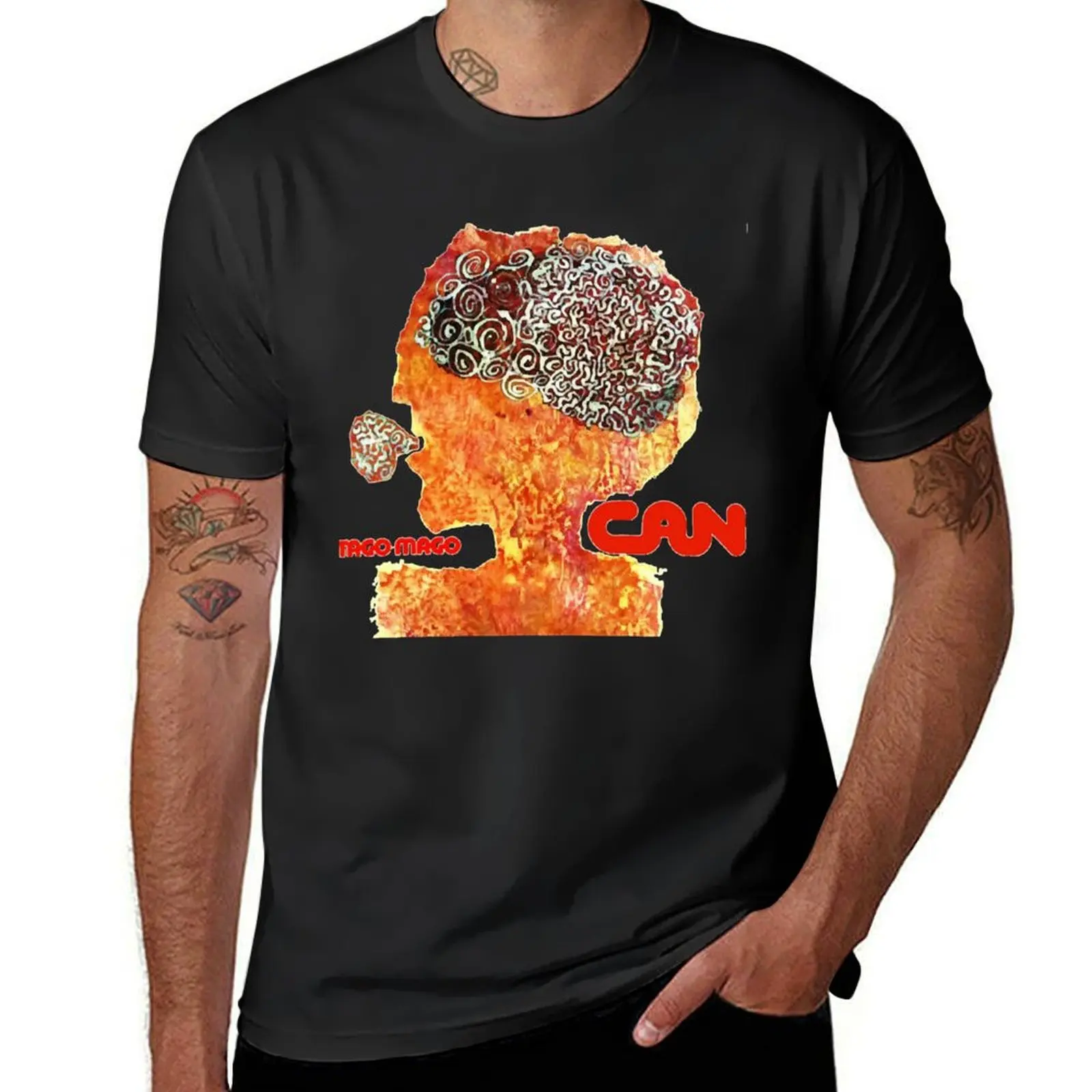 Can Tago Mago Album Cover HIGH QUALITY T-Shirt tops blacks sports fans oversized fruit of the loom mens t shirts