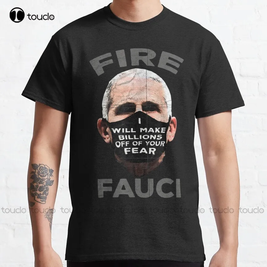 Dr Anthony Fauci Costume Arrest Fauci Fire Fauci Classic T-Shirt Mens Tshirts Cotton Outdoor Simple Vintage Casual Tee Shirts