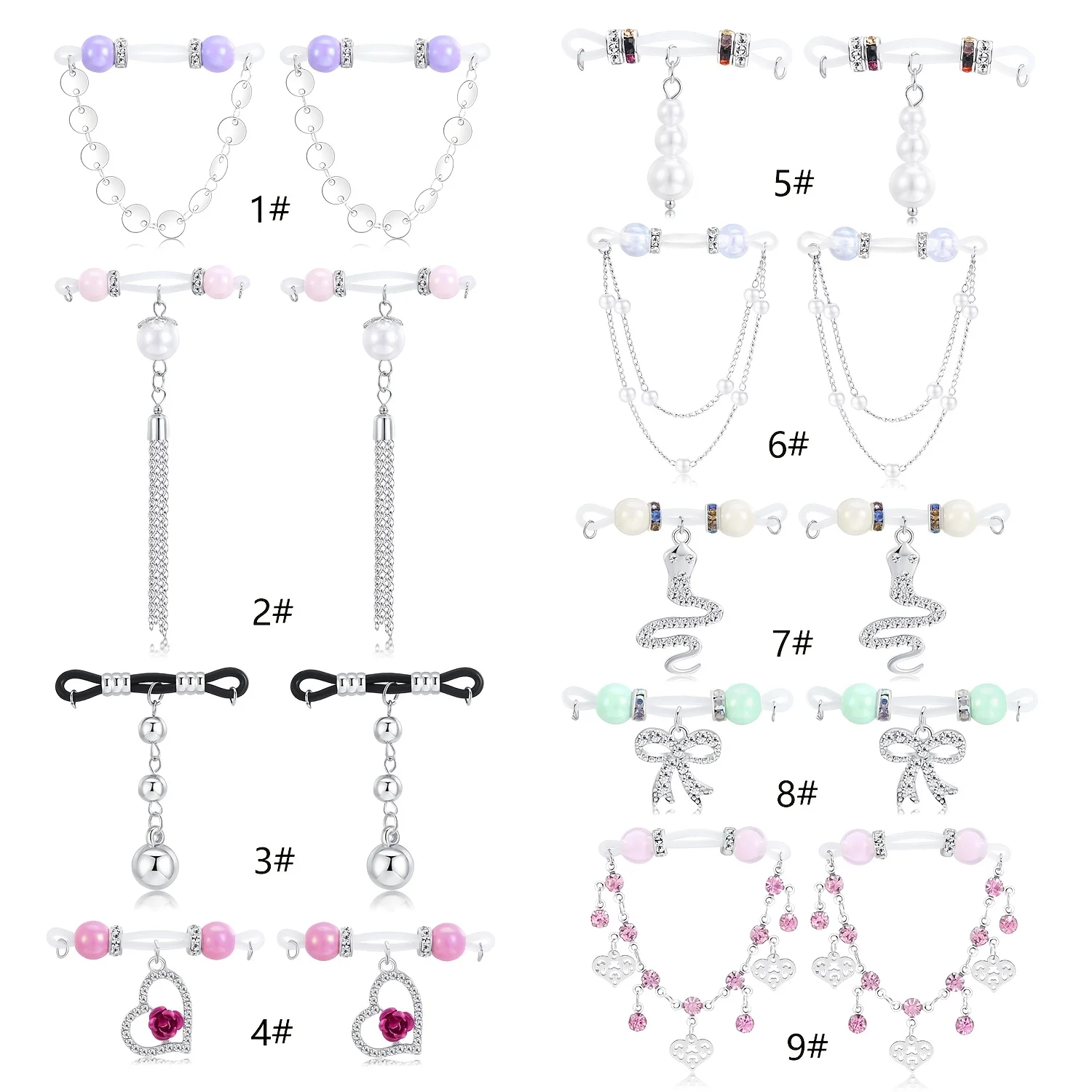 1 Pair of Fake Nipple Piercing, Non Pierce Fake Barbells, Nipple Noose, Fake Nipple Rings, Adjustable Comfort Pendant