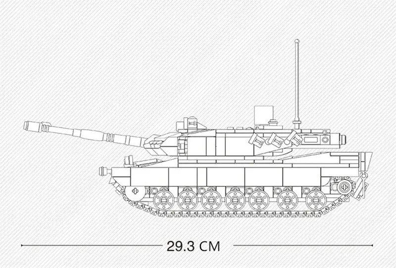 Sluban 766PCS Leopard 2A5 Main Battle Tank Model Building Blocks 1/35 Scale WW2 Tank Army Soilder Set DIY Toys For Kids Gifts