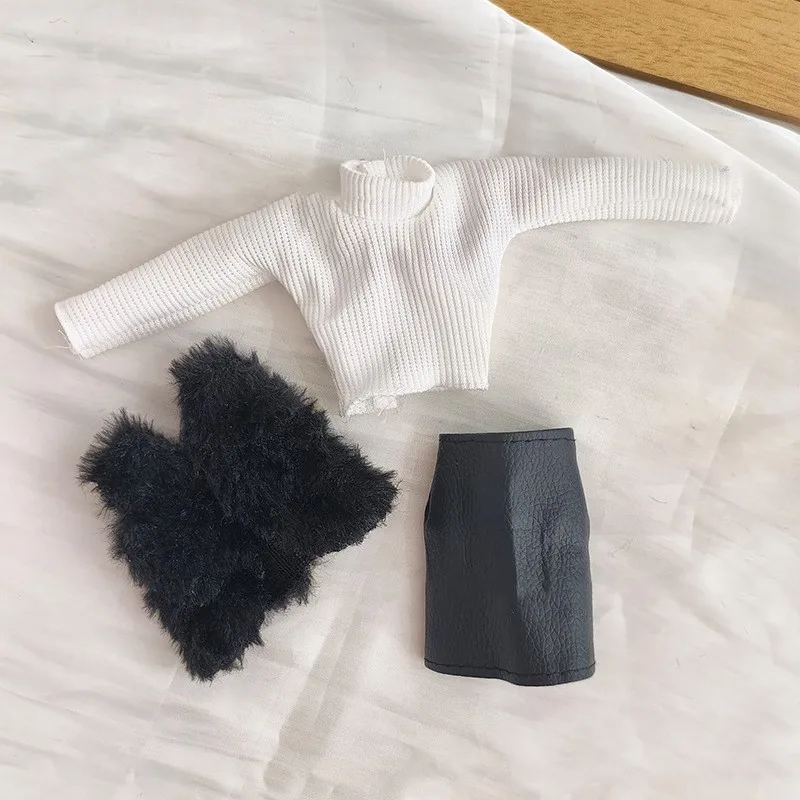 Ropa informal para muñecas 1/6, ropa hecha a mano, accesorios de vestido, ropa de invierno, chaqueta de piel, suéteres, Falda corta para muñecas de 30cm