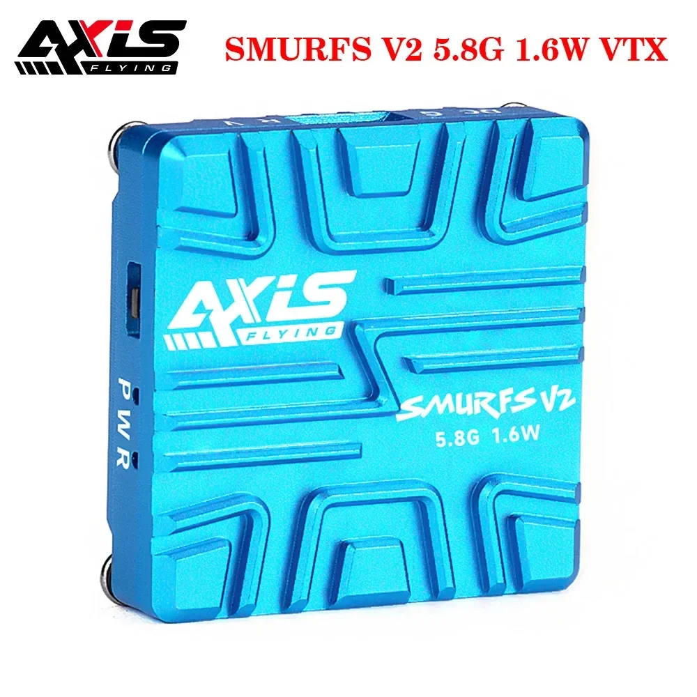 VoltSAxisflying SMURFS V2 5.8G 1.6W VTX Upgraded MMCX Connector Analog Image Transmission Long Range VTX For RC FPV Freestyle Dr