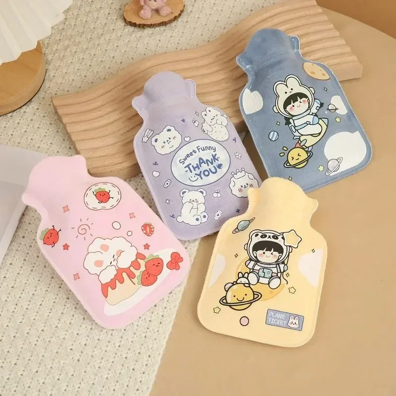 

Tummy Warmers Hot Water Bottle Rubber Bag Cute Cartoon Warm Relaxing Safe Heat Cold Large Plush Cloth Hot Water Bag