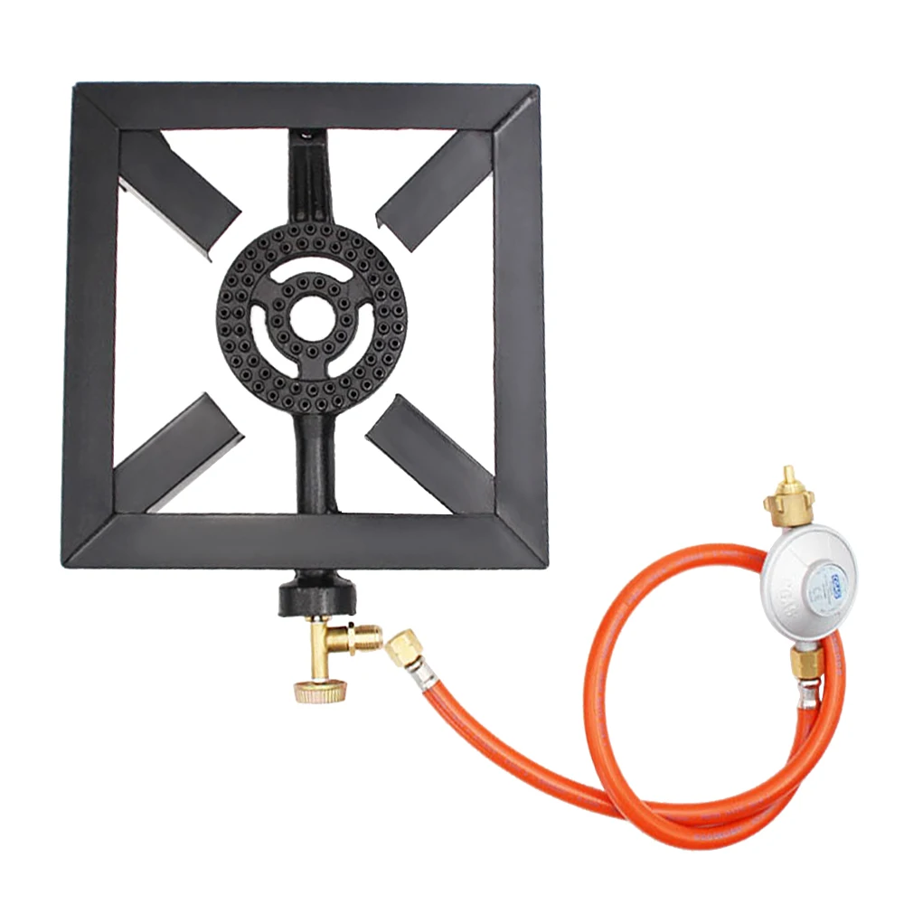 8KW Gas Boiling Ring Cast Iron Burner Large LPG Stove Outdoor Cooker Iron Frame Portable Fire Control Stove