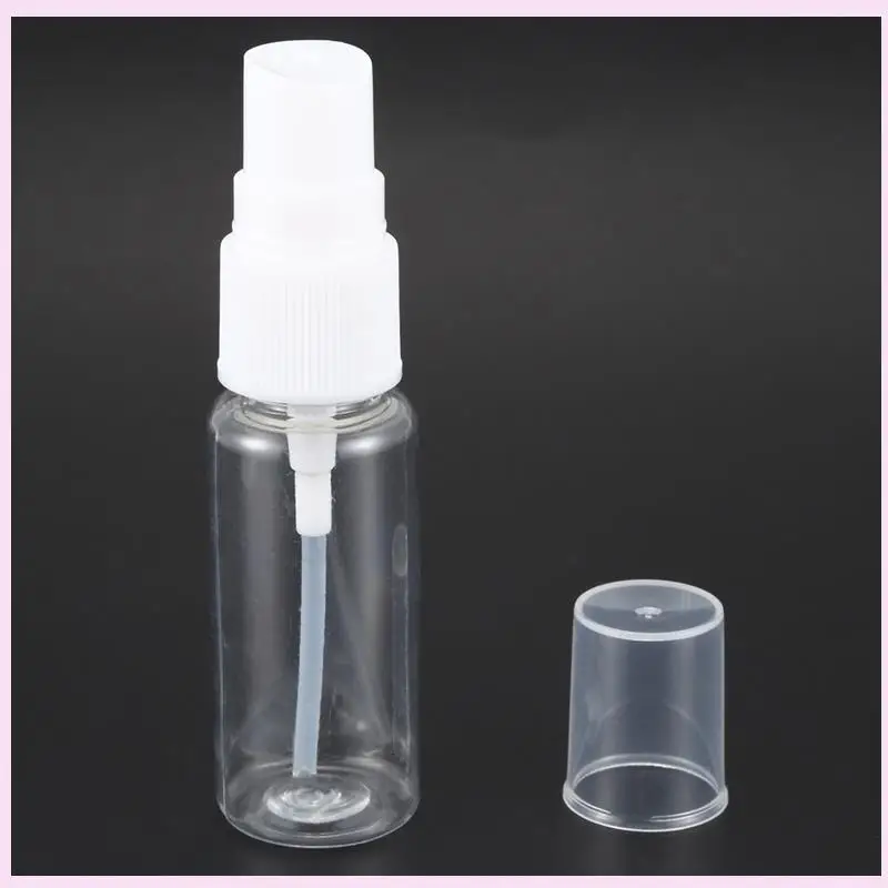 B25B 500 garrafas vazias de spray de névoa fina de plástico transparente com pano de limpeza de microfibra, recipiente recarregável de 20ml perfeito