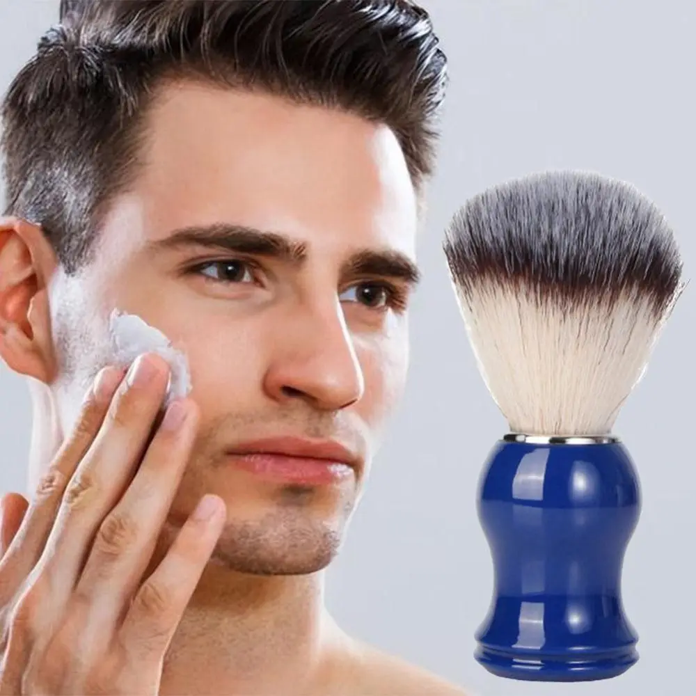 Brocha de afeitar profesional con mango de plástico para hombre, brocha de afeitar para Barba húmeda