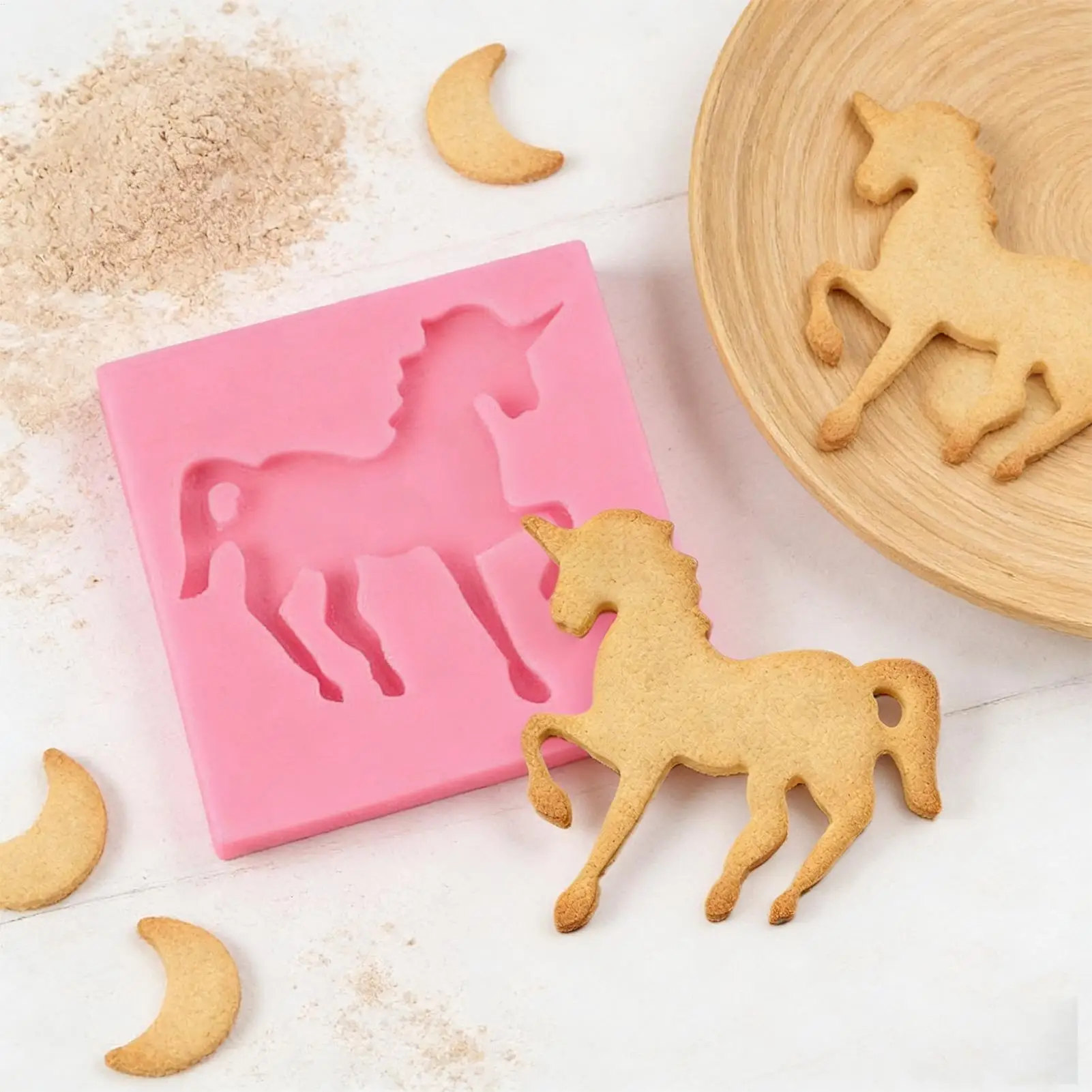 قوالب السيليكون للخبز قابلة لإعادة الاستخدام لطيف غير لاصق 2026 قوالب شوكولاتة فندان على شكل حصان لشمعة الكيك والحلوى والراتنج والحلوى #3