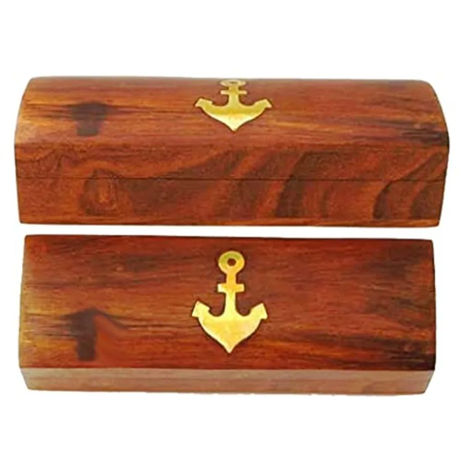 Utical Mariner Boatswains silbato cadena Bosun Pipe colección utical con caja de madera rústico Vintage decoración del hogar regalos
