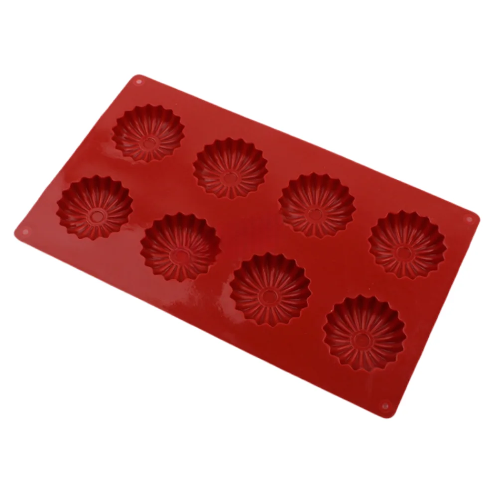 8 Hole SunFlower Silicone Cake Mold DIY Circular Stripe Chocolate Biscuit Candy Ice Cube Handmade Soap Jelly Pudding Baking Tool