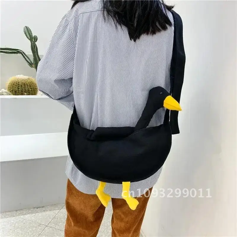 Bolso de ganso tonto, bolso Diagonal de moda para niñas, bonitos bolsos de pato, bolso de mano juvenil, versión de hombro de lona, paquetes informales, mensajero para mujeres