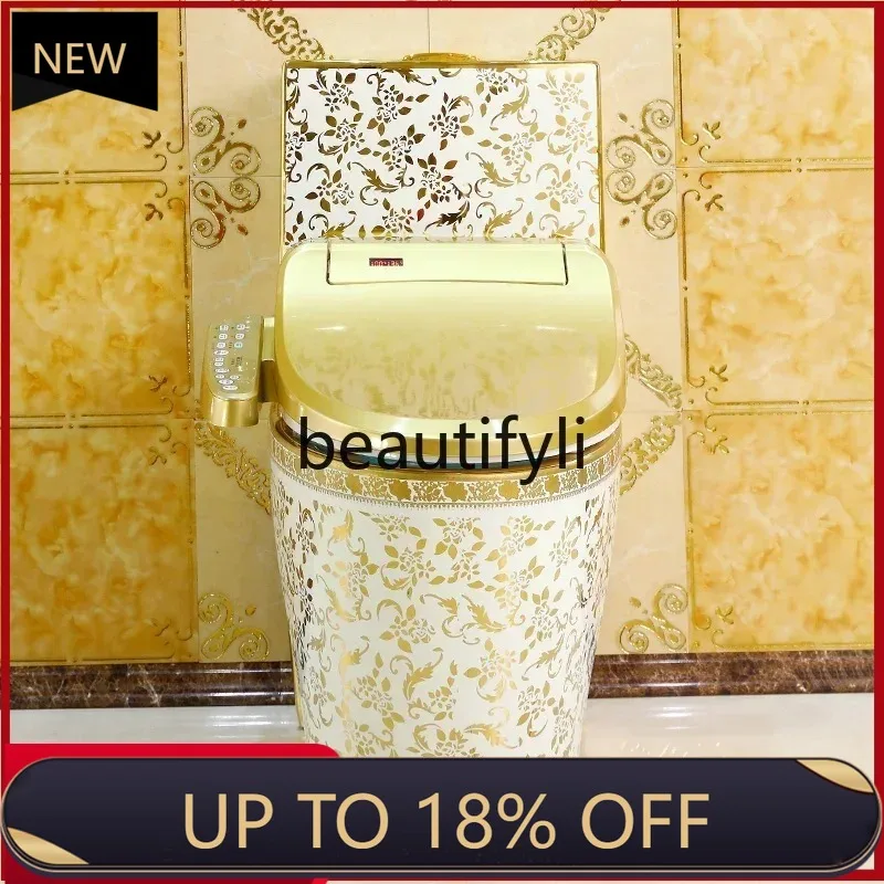 

Z189 European retro gold smart toilet with instant heating seat cover and body cleaner, fully automatic cleaning and drying