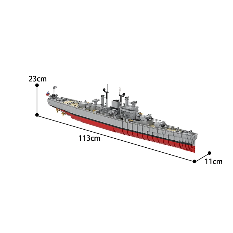 MOC USS Des Moines CA-134 Heavy Cruiser building block Kit World War Battleships Boat Ship Model Bricks Toys for Collection