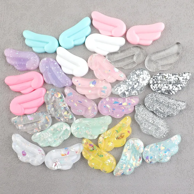 10Pair Sweet Angel Wings Flatback Resin DIY Key Chain Craft Supplies Phone Hairpin Water Cup Patch Scrapbooking Crafts Material