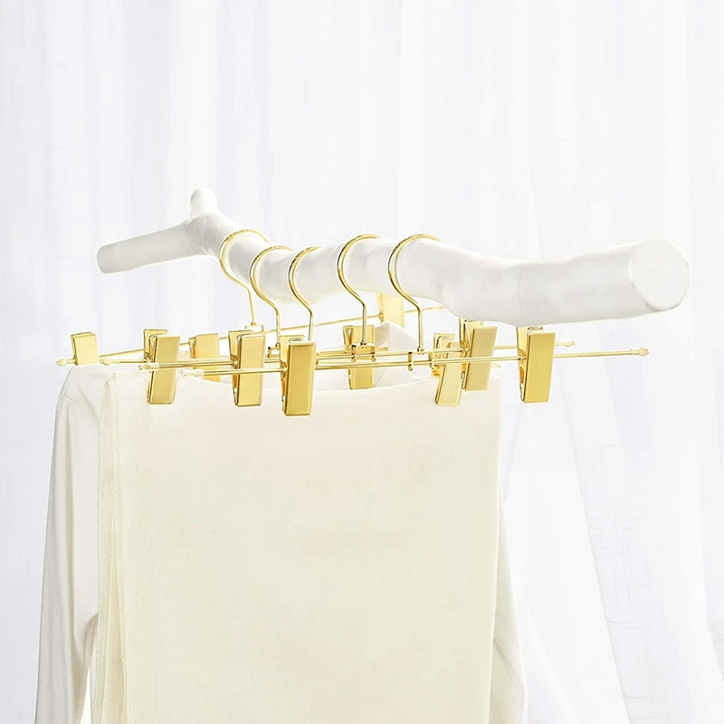 LUDA Trouser Hangers Made Of Metal, 20 Pieces, Clothes Hangers, 30.5Cm, With 2 Non-Slip Clips, For Skirts, Pants, Underwear-2