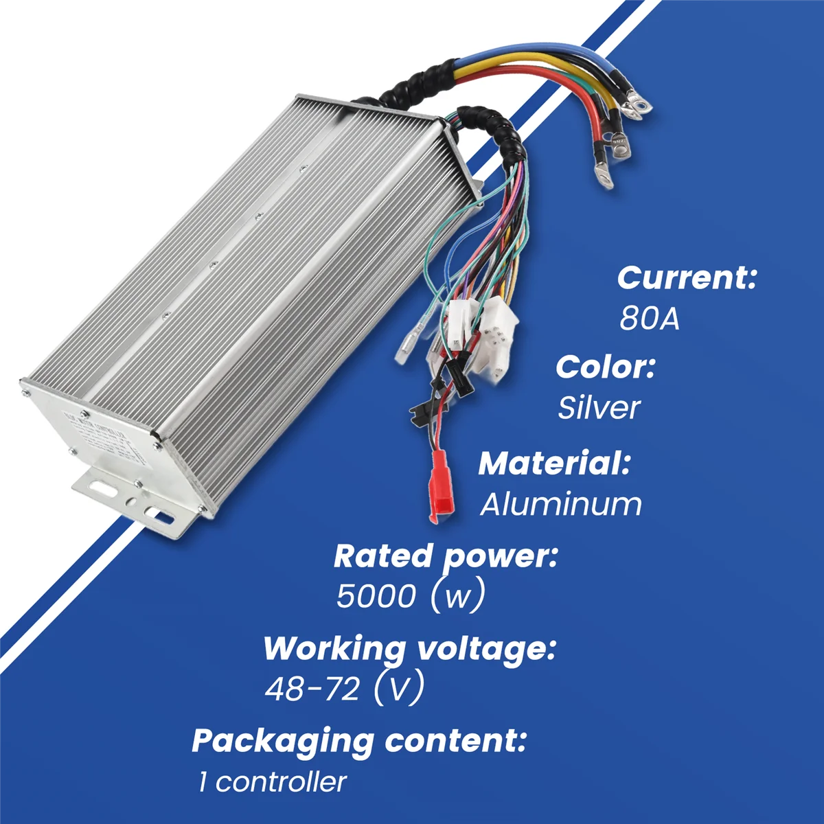 48V-72V 5000W Tricycle FOC Controller, Battery Car, Intelligent Brushless Motor Controller, Electric CarB84B