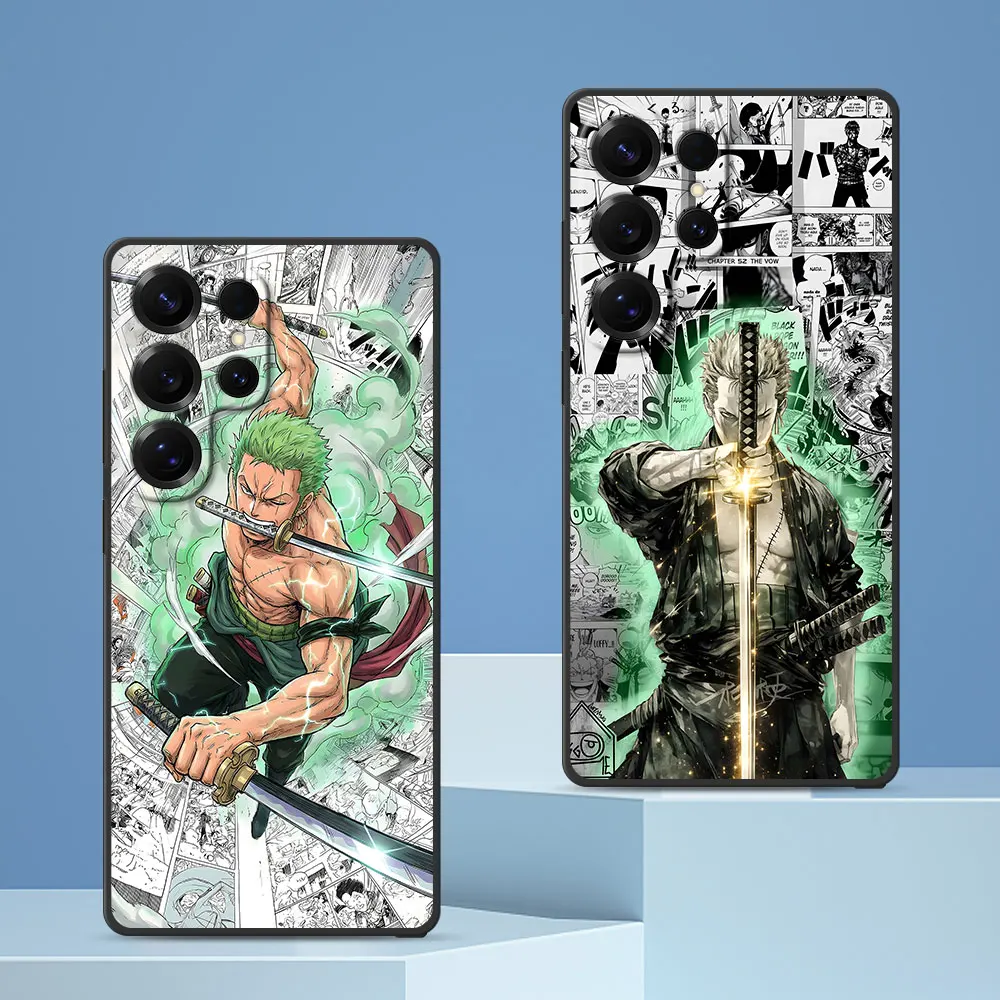 Roronoa Zoro Comic Pirate Hunter Case for Samsung Galaxy S24 S22 S23 S25 S20 FE S7 Edge S9 S10 S21 Ultra S8 Plus TPU Phone Cover