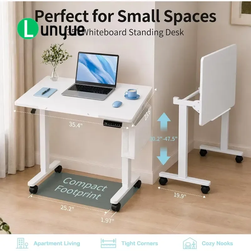 Rolling Standing Desk&Drafting Table with 90°Tilt Whiteboard,Art Drawing Desk with Tilting Dry Erase Surface& Lockable Wheels