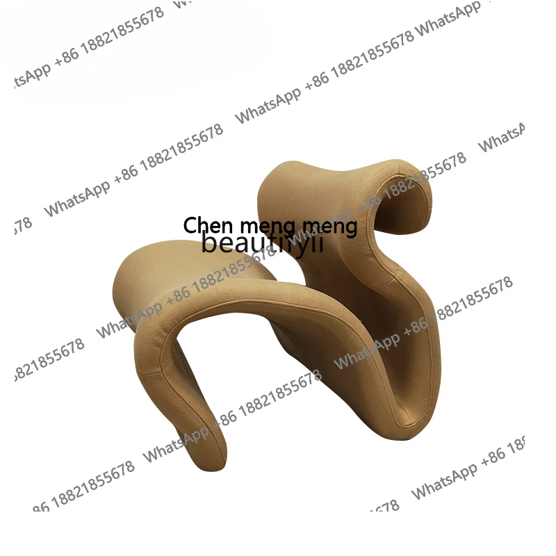 Nordic Modern Creative Designer Special-Shaped Curved Leisure Chair Living Room Chair Model Room Furniture